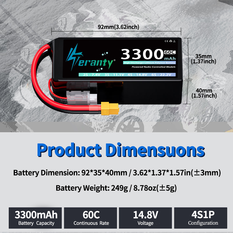 TERANTY 4S 3300mAh Lipo Batter - Drone Battery Plate 评论和价格